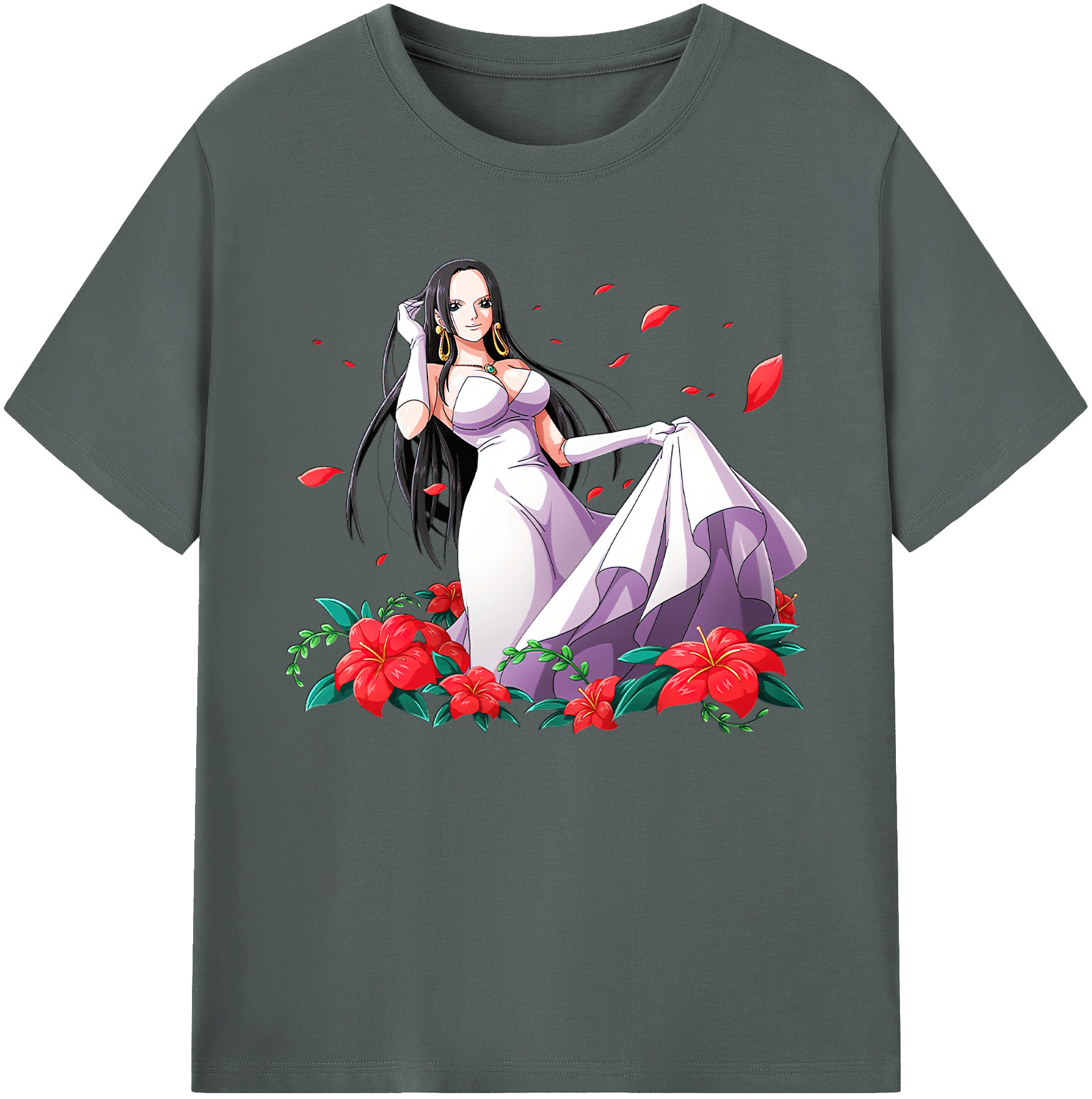 ワンピース ボア・ハンコック ONE PIECE Boa·Hancock 綿100％ メンズ半袖Tシャツ｜肌触りやわらか＆通気性